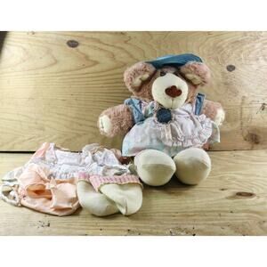 Furskins Teddy Bear Hattie Brown 2 Outfits Hat Vintage 1984 Xavier Roberts 22"
